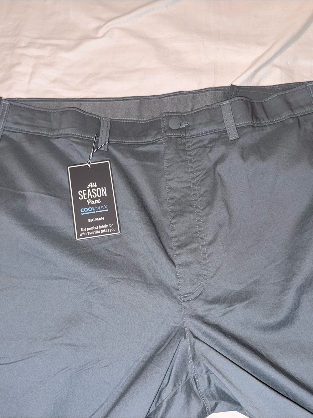 Roundtree & Yorke Coolmax All Season Pants Straight Fit Flat Front 46x32 Blue - Picture 4 of 6